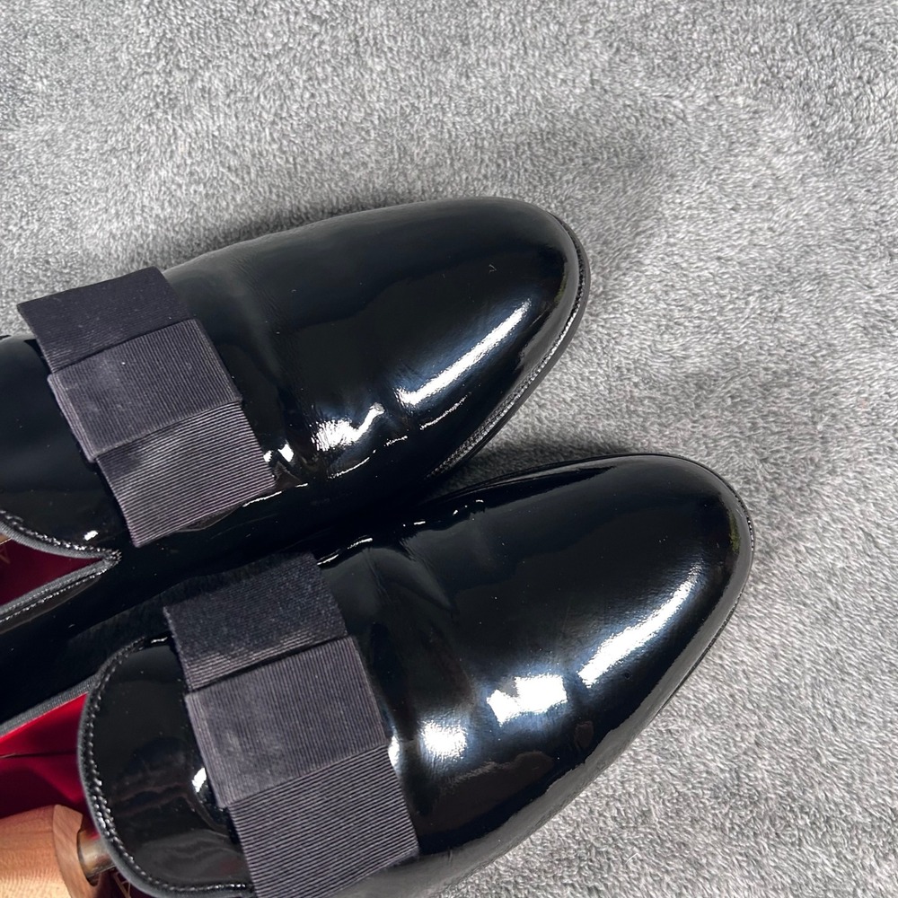 Allen Edmonds Ritz Tuxedo Bow Loafers Mens 11.5 AA Black Patent Leather USA - Picture 5 of 15